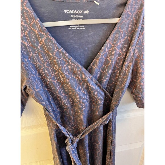 Toad & Co. Cue Wrap Cafe Organic Cotton Dress Women's M Boho Skater Gorpcore - Picture 6 of 8